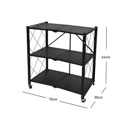 وحدة رفوف 3 أدوار معدني أسود