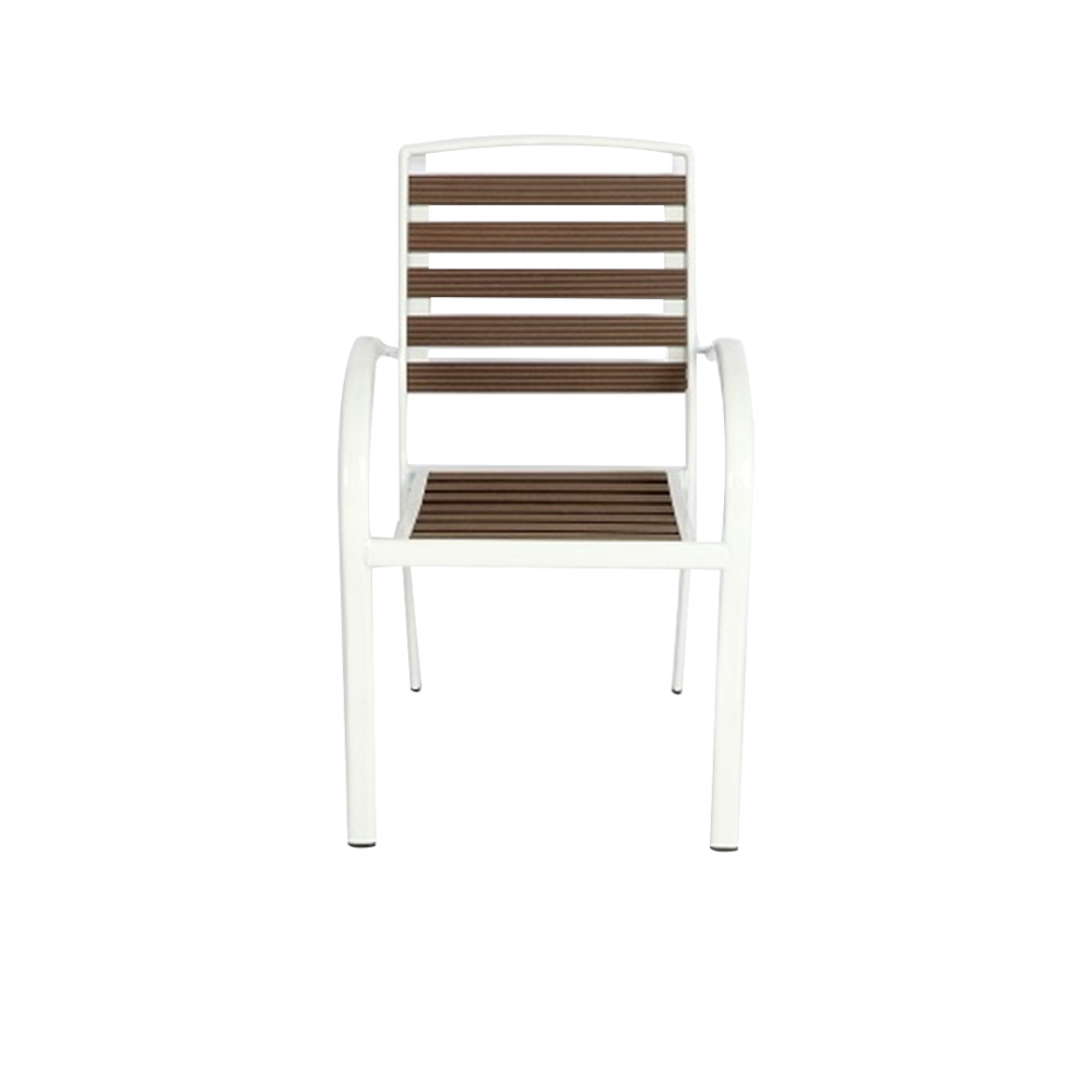 كرسي مفرد جانبي خشب بهيكل معدني