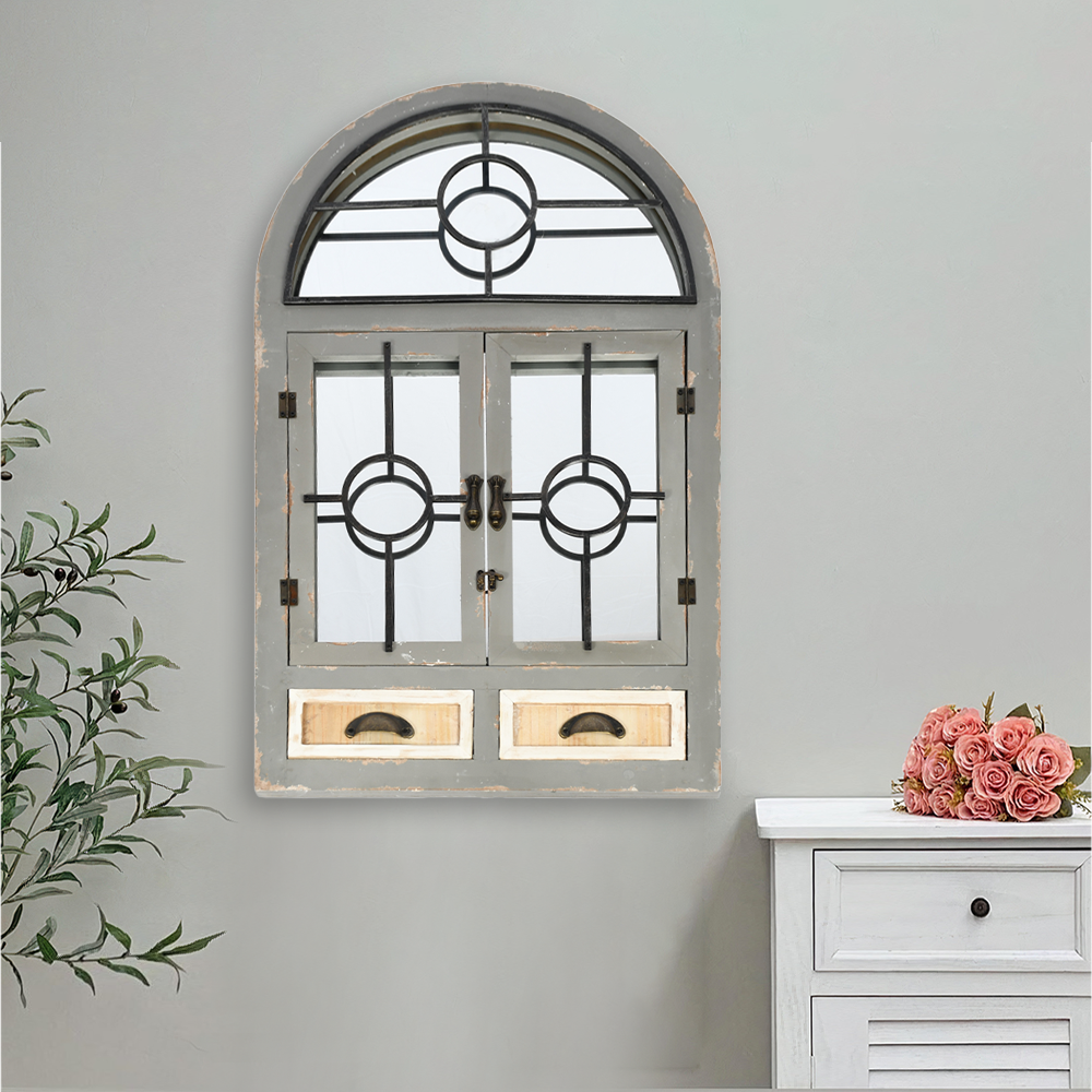 ديكور مرآة حائط اطار خشب