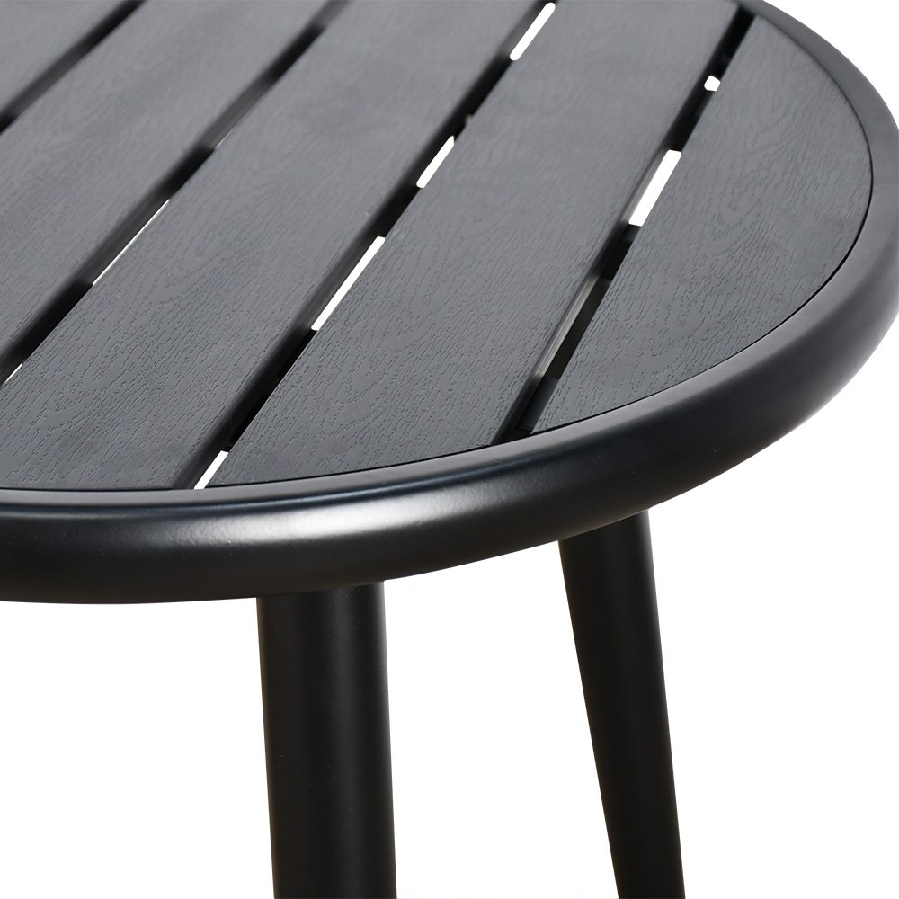 طاولة مفردة دائرية بأرجل معدنية أسود طاولة مفردة دائرية بأرجل معدنية أسود