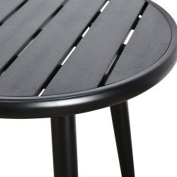 طاولة مفردة دائرية بأرجل معدنية أسود طاولة مفردة دائرية بأرجل معدنية أسود