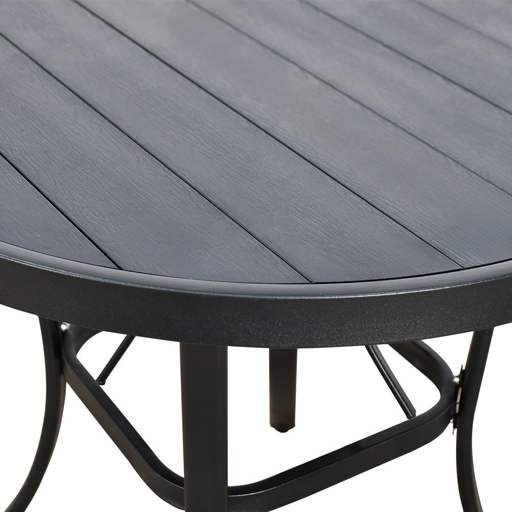 طاولة مفردة دائرية بأرجل معدنية أسود طاولة مفردة دائرية بأرجل معدنية أسود