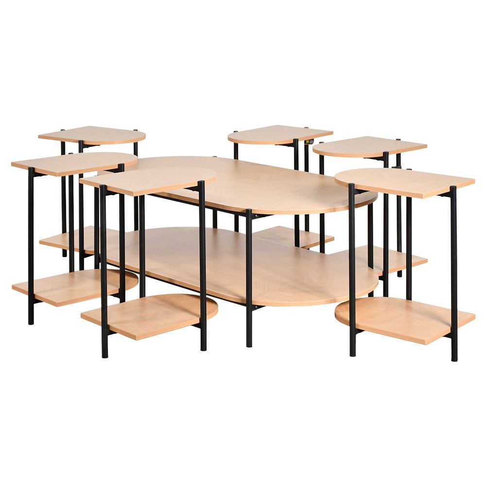 طقم طاولات خدمة 7 قطع 2 دور خشبي