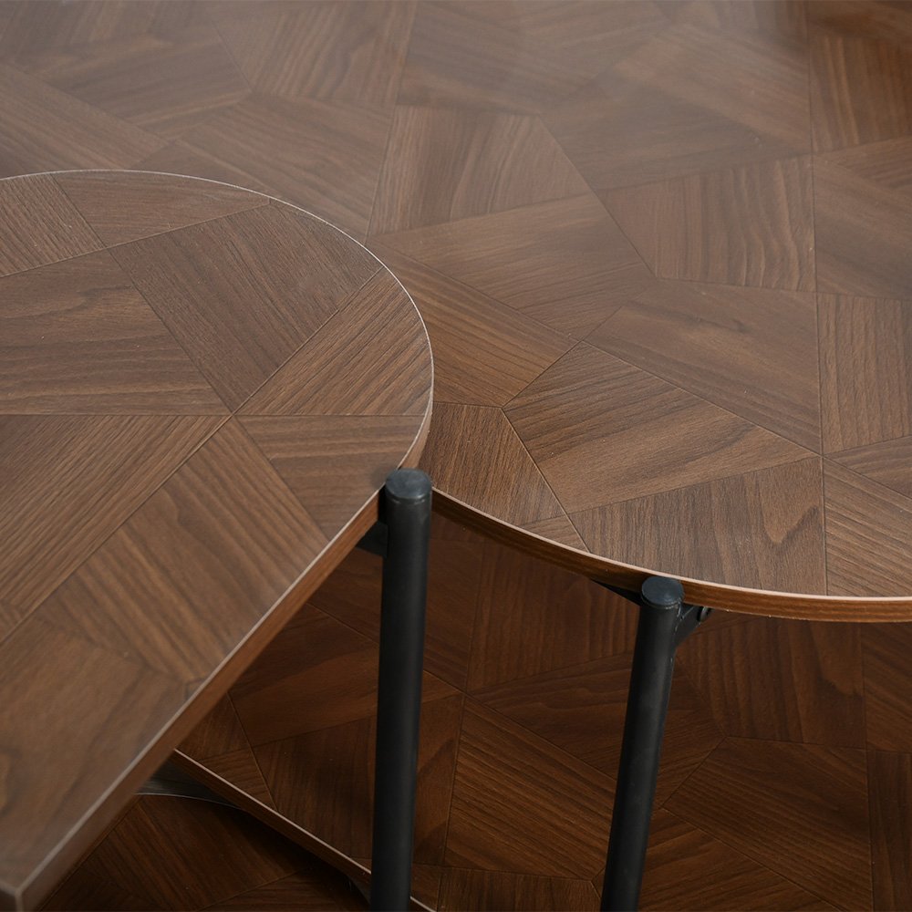 طقم طاولات خدمة 7 قطع 2 دور خشبي