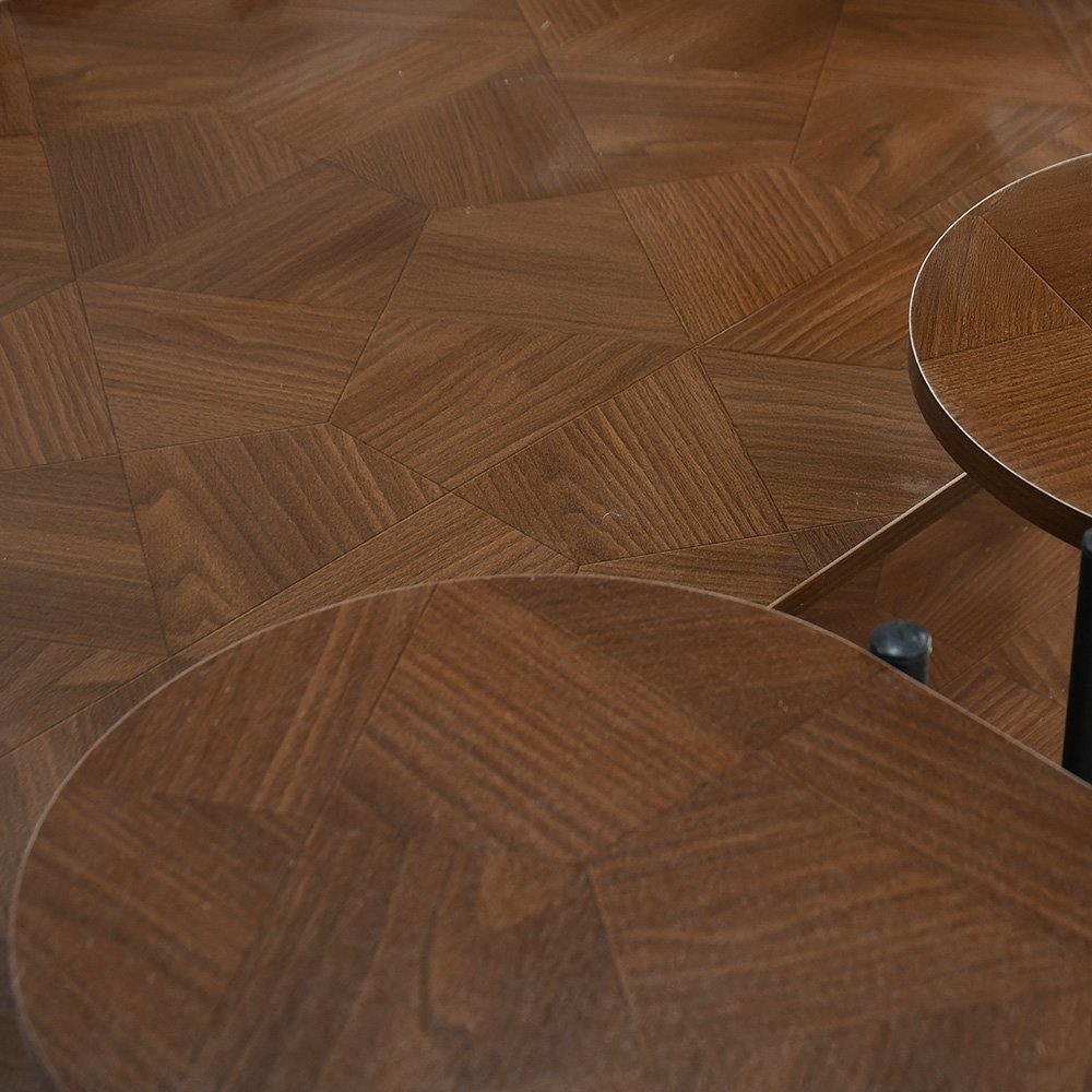 طقم طاولات خدمة 7 قطع 2 دور خشبي