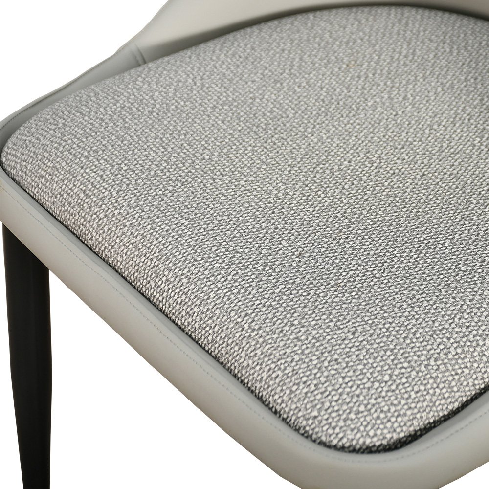 كرسي مفرد مودرن جلد مع أرجل معدنية رمادي غامق