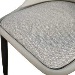 كرسي مفرد مودرن جلد مع أرجل معدنية رمادي غامق