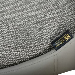 كرسي مفرد مودرن جلد مع أرجل معدنية رمادي غامق