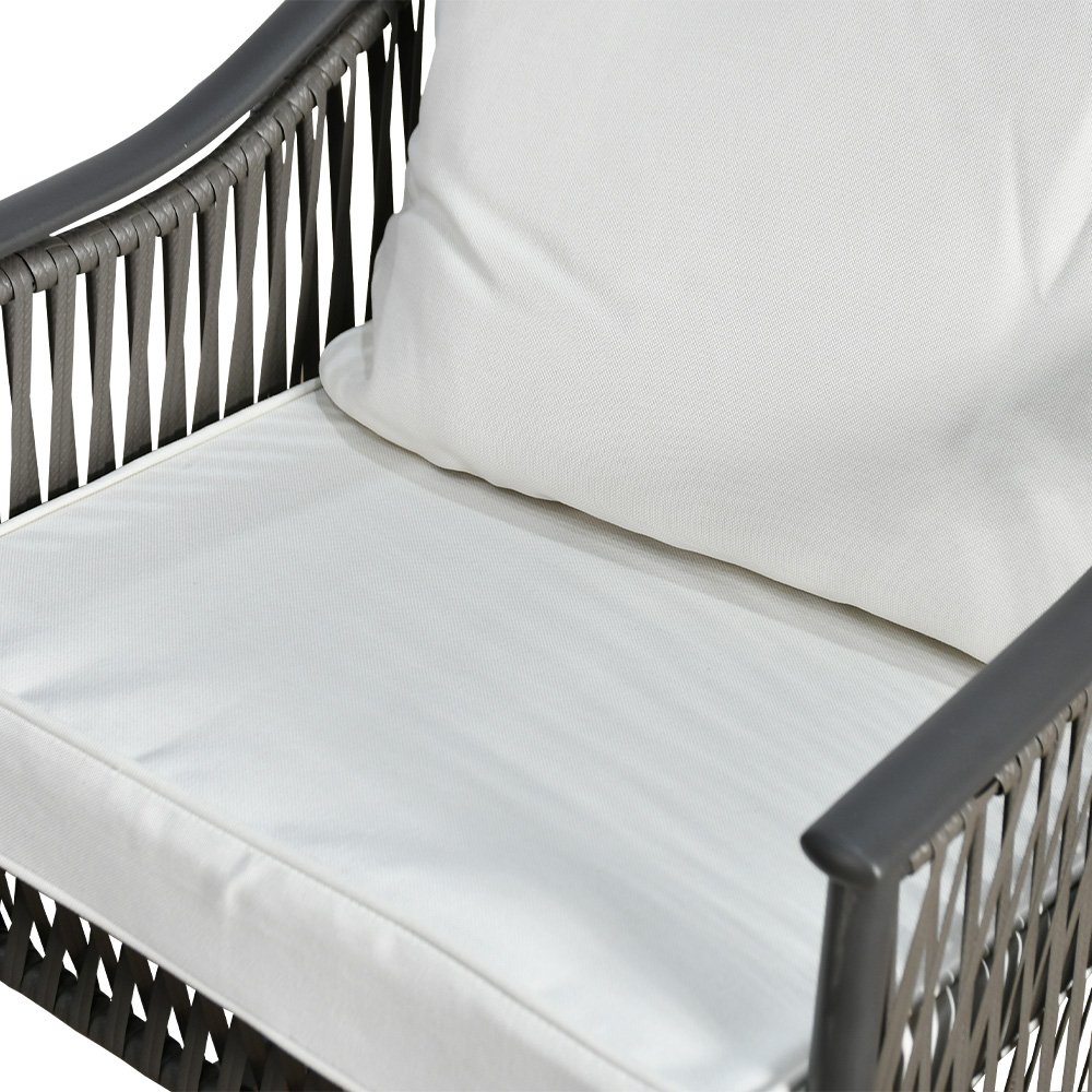 جلسة خارجية 2 مقعد دوار راتان وطاولة رمادي جلسة خارجية 2 مقعد دوار راتان وطاولة رمادي