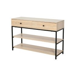 مدخل أستقبال خشبي مع 2 رف بهيكل معدني