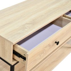 مدخل أستقبال خشبي مع 2 رف بهيكل معدني