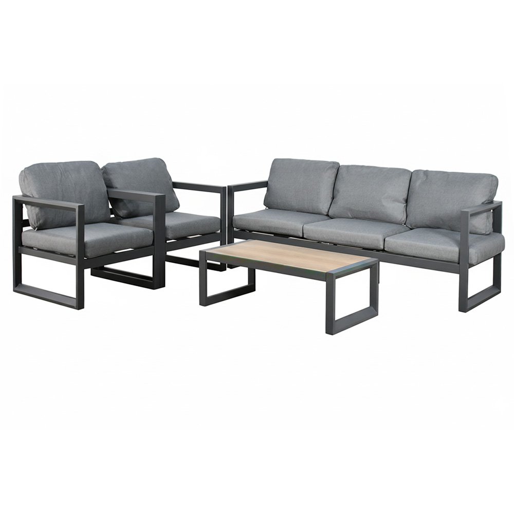 جلسة خارجية 5 مقاعد معدن مع طاولة رمادي جلسة خارجية 5 مقاعد معدن مع طاولة رمادي