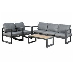 جلسة خارجية 5 مقاعد معدن مع طاولة رمادي جلسة خارجية 5 مقاعد معدن مع طاولة رمادي