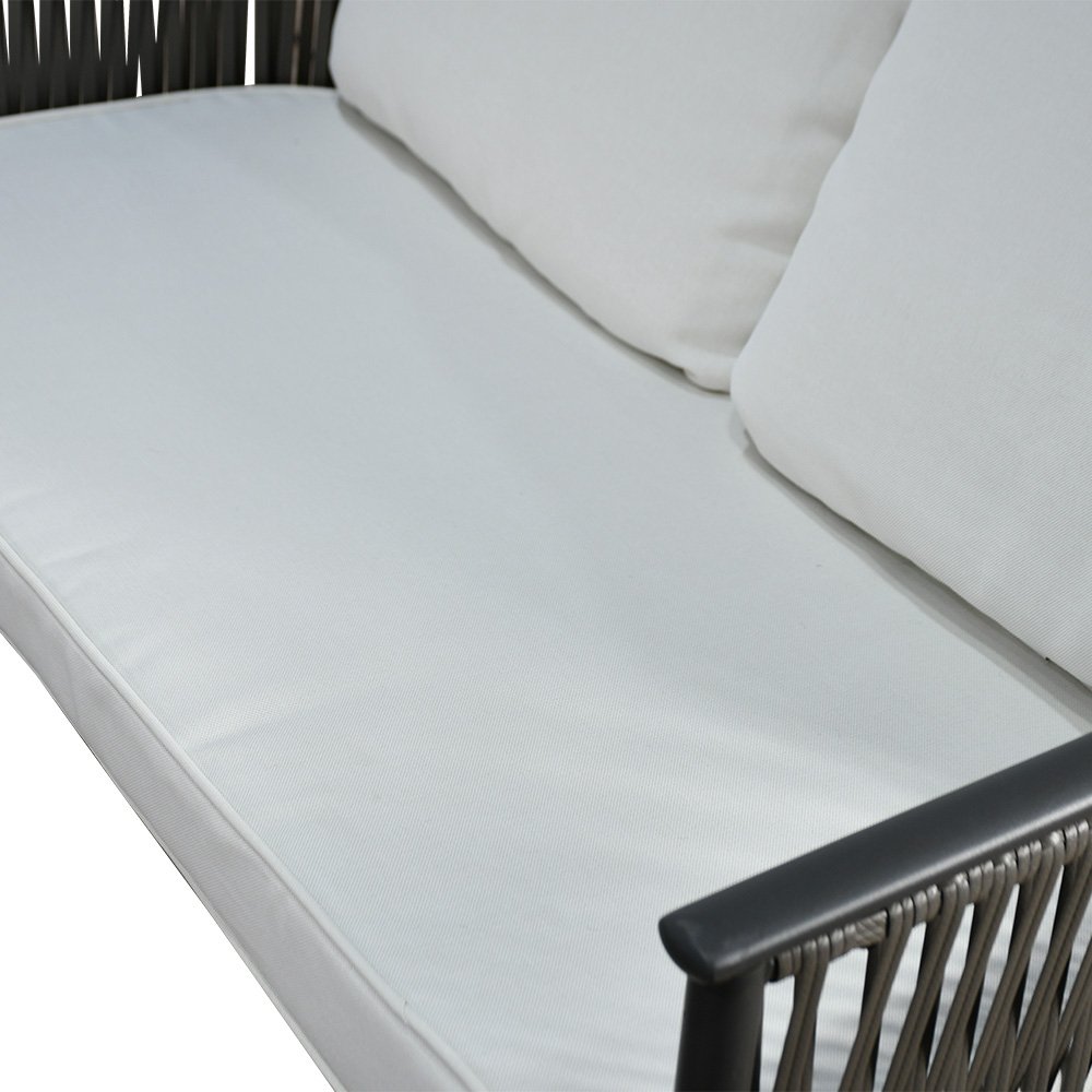 جلسة خارجية 7 مقاعد راتان بهيكل معدني مع طاولة جلسة خارجية 7 مقاعد راتان بهيكل معدني مع طاولة