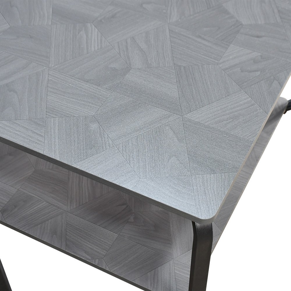 طقم طاولات خدمة 5 قطع 2 دور خشب رمادي