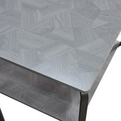 طقم طاولات خدمة 5 قطع 2 دور خشب رمادي