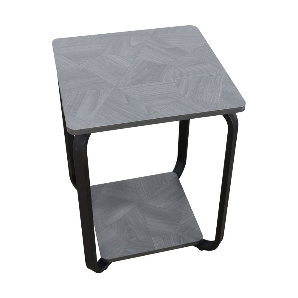 طقم طاولات خدمة 5 قطع 2 دور خشب رمادي