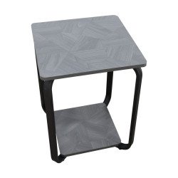 طقم طاولات خدمة 5 قطع 2 دور خشب رمادي