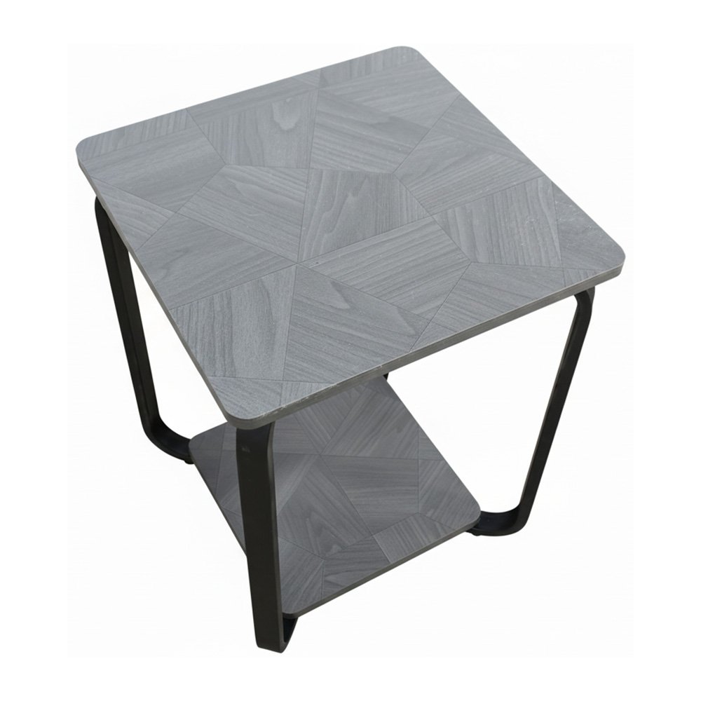 طقم طاولات خدمة 5 قطع 2 دور خشب رمادي