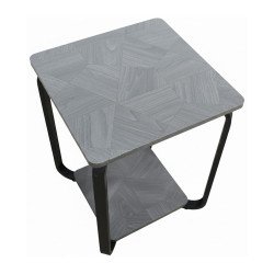 طقم طاولات خدمة 5 قطع 2 دور خشب رمادي