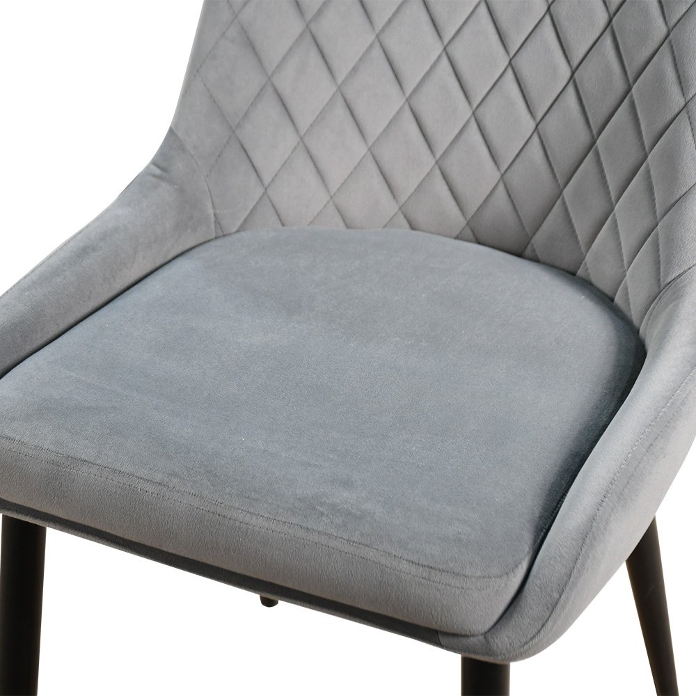 طاولة طعام رخام مع أرجل معدنية 6 كراسي رمادي