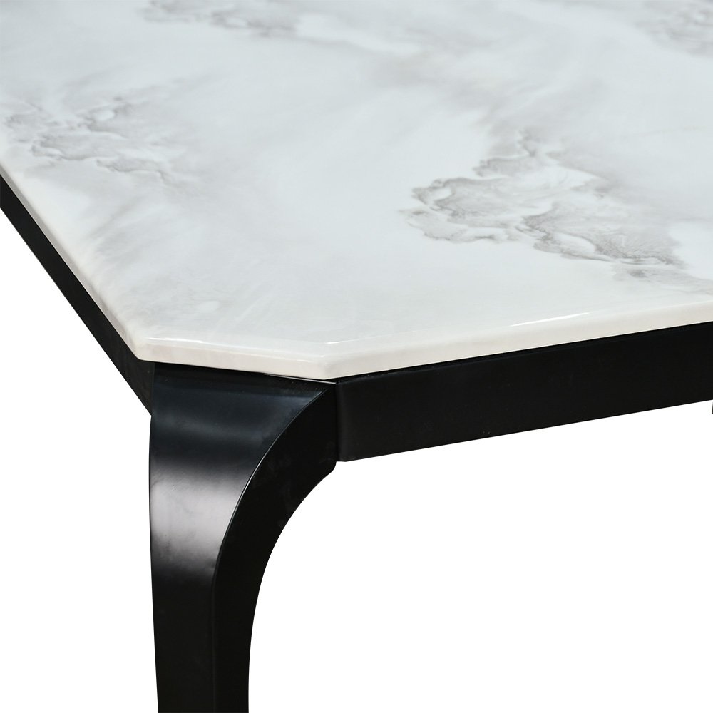 طاولة طعام رخام بأرجل معدنية 10 كراسي رمادي