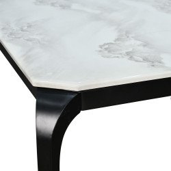 طاولة طعام رخام بأرجل معدنية 10 كراسي رمادي