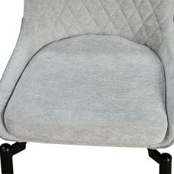 طاولة طعام خشب بأرجل معدنية 6 كراسي رمادي