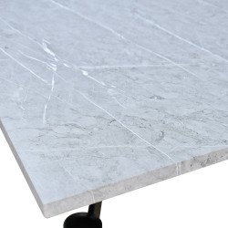 طاولة طعام خشب بأرجل معدنية 6 كراسي رمادي