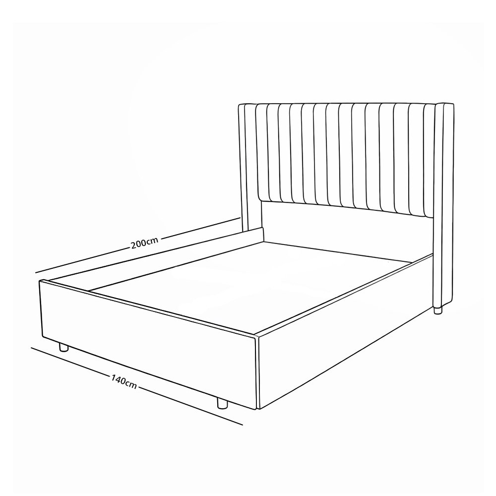 سرير خشبي بتنجيد مخملي فاخر 140×200سم سرير خشبي بتنجيد مخملي فاخر 140×200سم