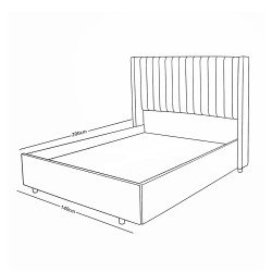 سرير خشبي بتنجيد مخملي فاخر 140×200سم سرير خشبي بتنجيد مخملي فاخر 140×200سم