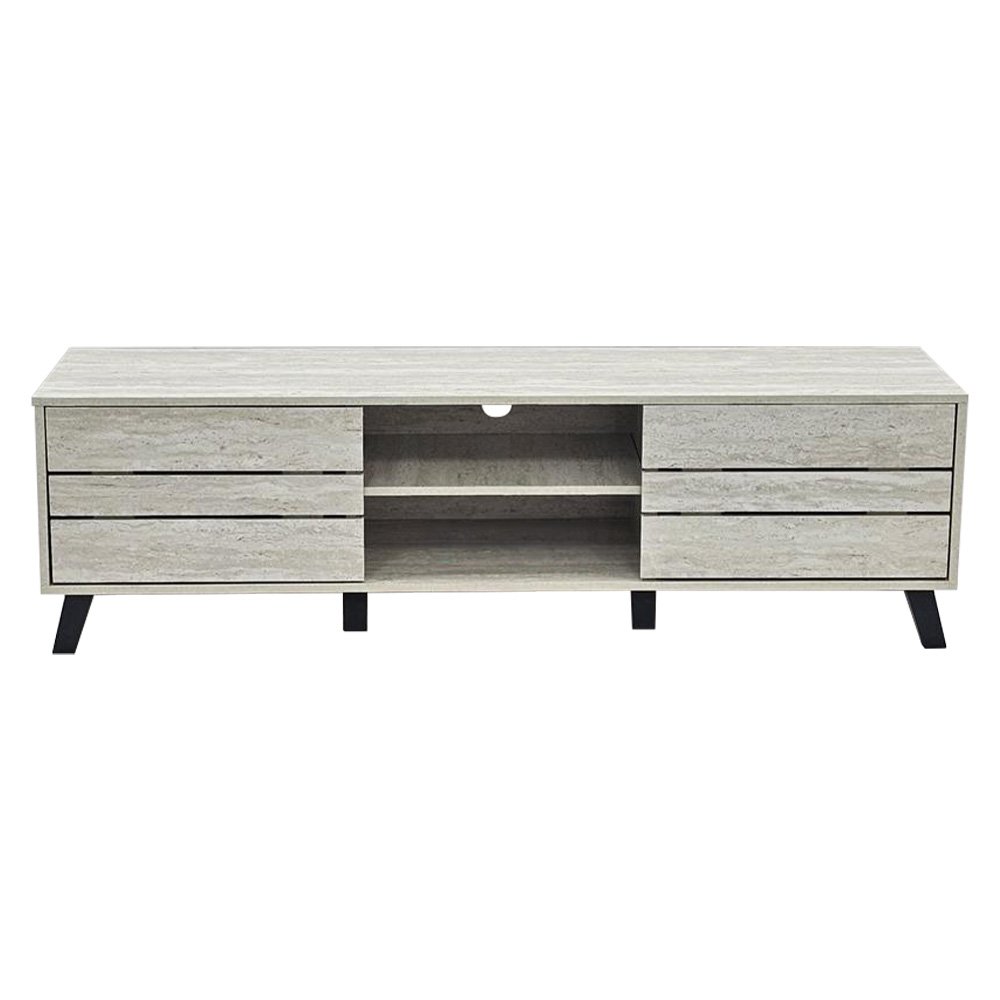 وحدة تلفاز مودرن خشبية رمادي 160 سم