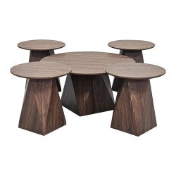 طقم طاولات خدمة 5 قطع خشبي بني طقم طاولات خدمة 5 قطع خشبي بني