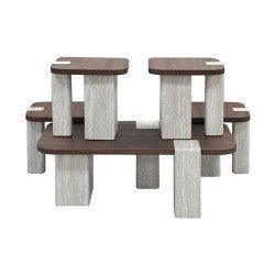 طقم طاولات خدمة فاخر 5 قطع خشبي