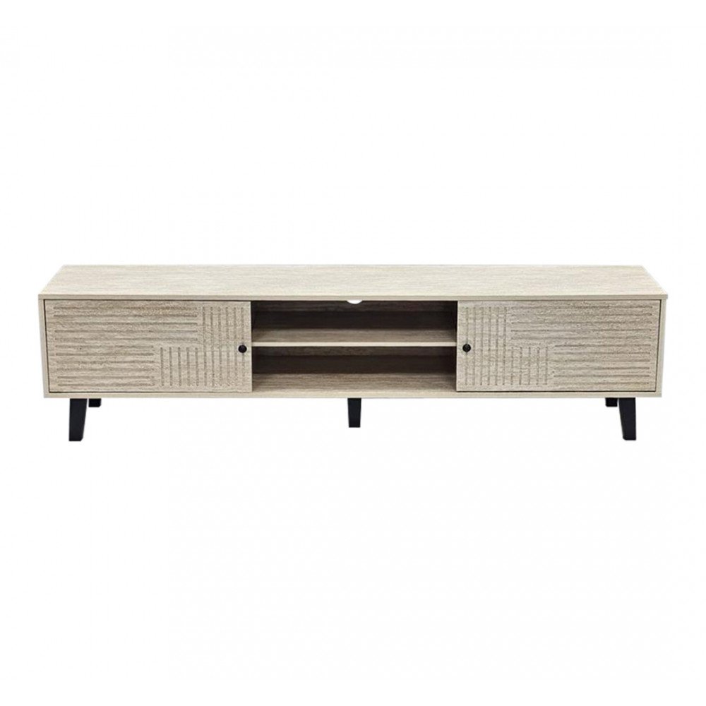 وحدة تلفاز مودرن خشبية بيج 180 سم