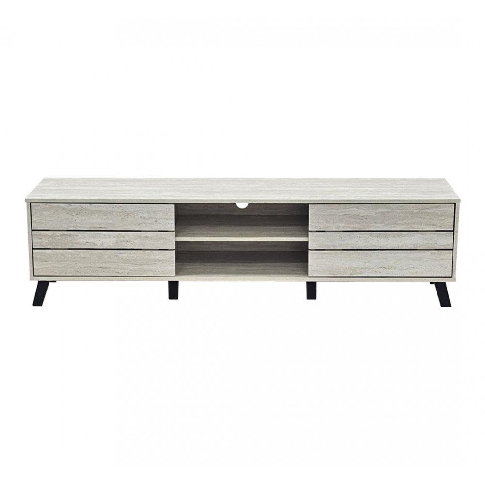 وحدة تلفاز مودرن خشبية رمادي حجري 180 سم وحدة تلفاز مودرن خشبية رمادي حجري 180 سم