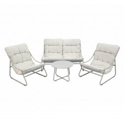 جلسة خارجية معدنية 4 مقاعد مع طاولة بيج