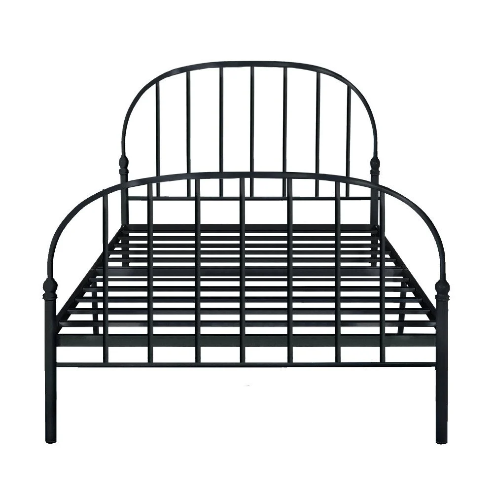 هيكل سرير معدني أسود 180×200 سم