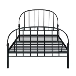 هيكل سرير معدني أسود 180×200 سم