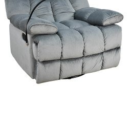 كرسي استرخاء هزاز دوار قماشي بحامل جوال رمادي غامق