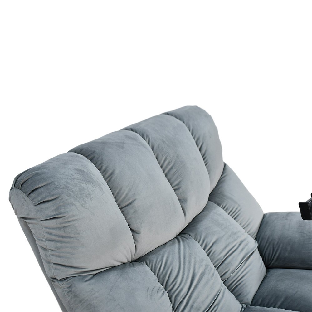 كرسي استرخاء هزاز دوار قماشي بحامل جوال رمادي غامق