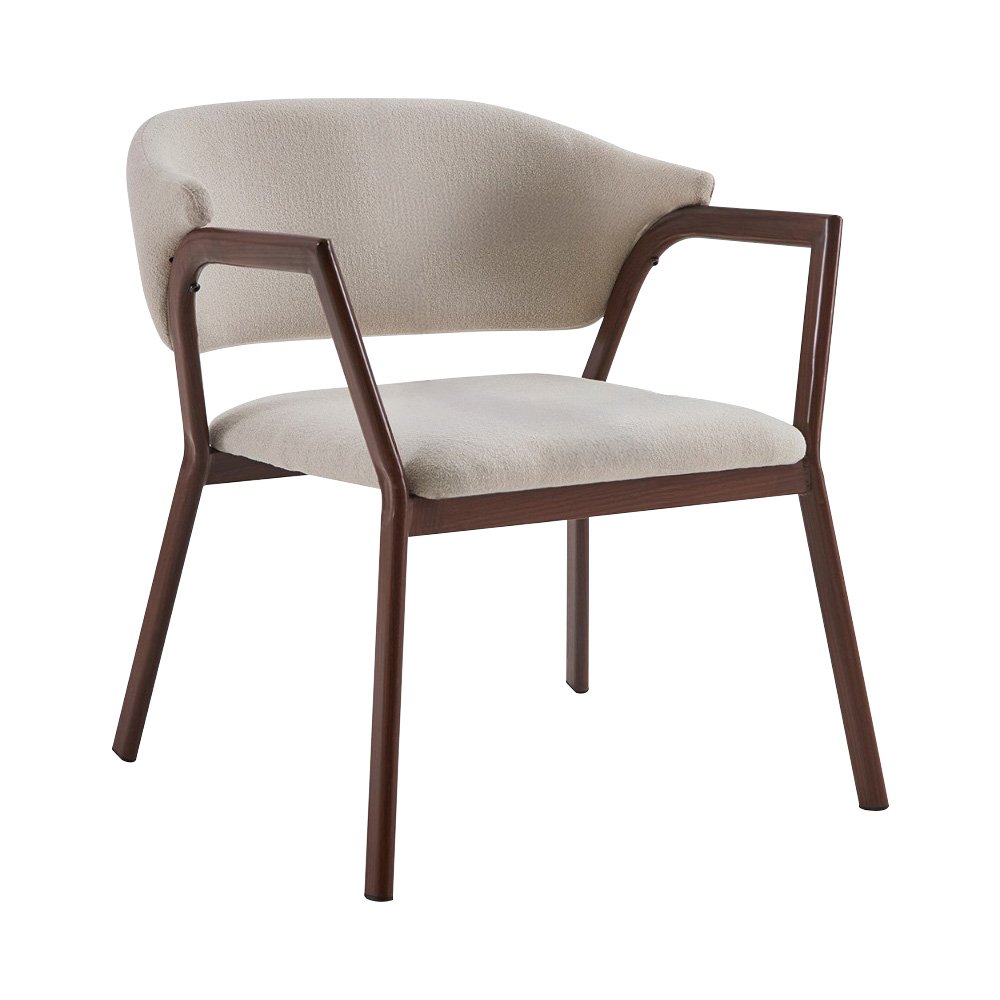 كرسي مفرد قماشي بهيكل معدني كافيه