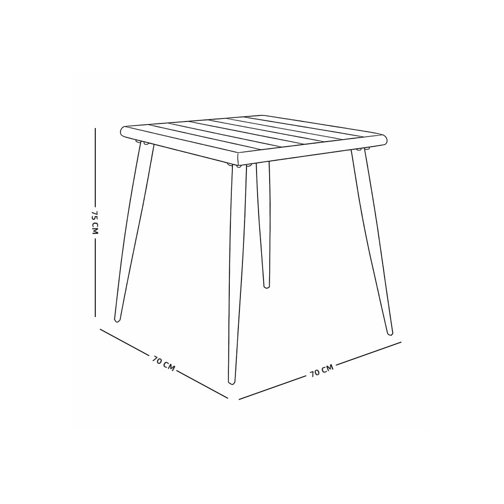 طاولة مفردة بأرجل معدنية 70×75 سم