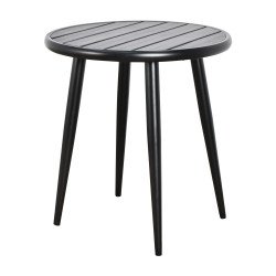 طاولة مفردة دائرية بأرجل معدنية أسود طاولة مفردة دائرية بأرجل معدنية أسود