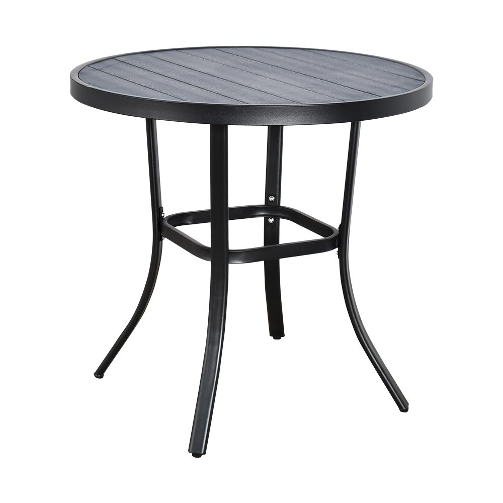 طاولة مفردة دائرية بأرجل معدنية أسود