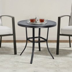 طاولة مفردة دائرية بأرجل معدنية أسود طاولة مفردة دائرية بأرجل معدنية أسود