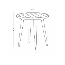 طاولة مفردة دائرية بأرجل معدنية 75×67 سم