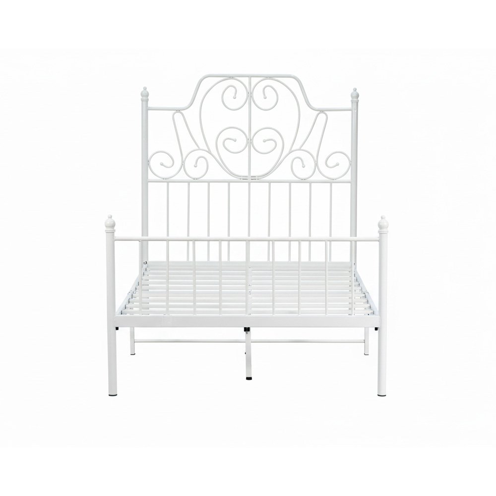 هيكل سرير معدني أبيض 200×120 سم