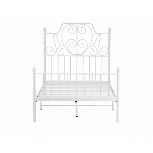 هيكل سرير معدني أبيض 200×120 سم