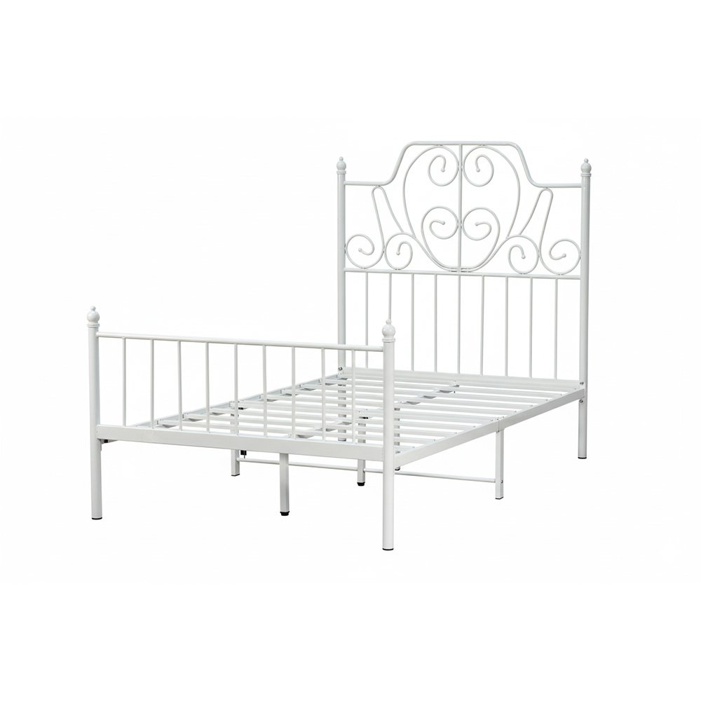 هيكل سرير معدني أبيض 200×120 سم